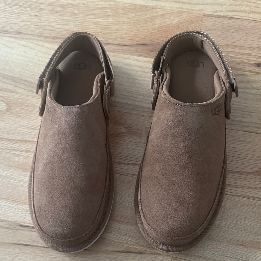 UGG kids Goldenstar Tan Suede Slip-On Loafers